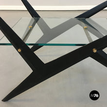 画像をギャラリービューアに読み込む, Glass and iron coffee table by Angelo Ostuni, 1950s