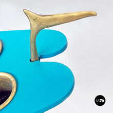 Load image into Gallery viewer, Brass table with magazine rack, 1980s