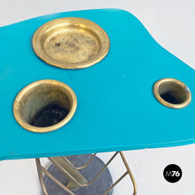 Load image into Gallery viewer, Brass table with magazine rack, 1980s