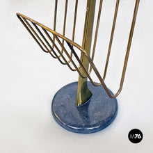 Load image into Gallery viewer, Brass table with magazine rack, 1980s