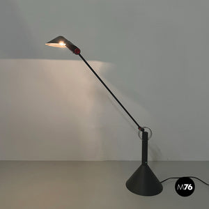 Adjustable black metal table lamp, 1980s