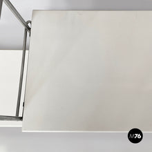 Load image into Gallery viewer, Modular wall bookcase in white metal and steel, 1980s
