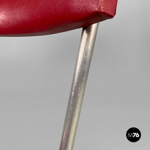 画像をギャラリービューアに読み込む, Chairs in red faux leather and metal, 1930s
