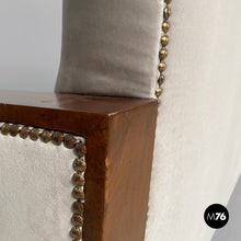 Load image into Gallery viewer, Sofa in wood and grey velvet, 1930s
