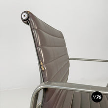 Load image into Gallery viewer, Dark grey leather office chair by Charles and Ray Eames for ICF, 1970s
