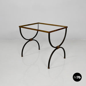 Stackable metal and glass coffee tables, 1940s