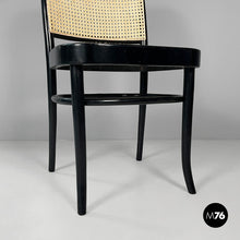 Load image into Gallery viewer, Chair in straw and black wood, 1980s

