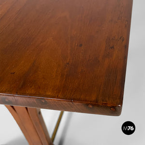 Dining tables in wood and brass, 1930s