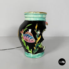 将图片加载到图库查看器，Glazed ceramic table lamp, 1950s
