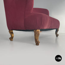 Charger l'image dans la galerie, Sofa in purple velvet, 1980s
