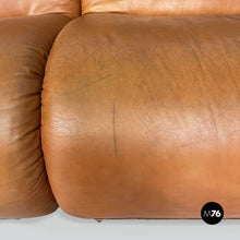 Carica l'immagine nel visualizzatore di Gallery, Modular brown leather sofa, 1970s
