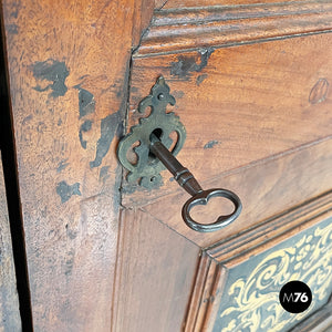 Wooden wardrobe with decorated doors, 1800s