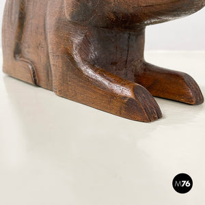 Wooden dog jewelry box or object holder, 1920s