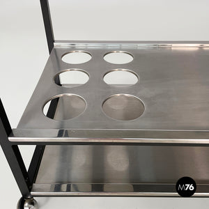 Cart in steel and black metal, 1980s