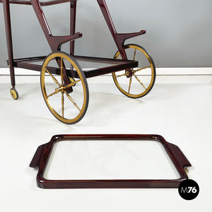 Wooden cart with tray by Cesare Lacca, 1950s