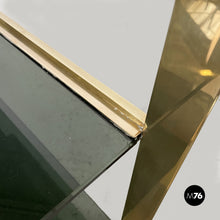 Carica l'immagine nel visualizzatore di Gallery, Brass and smoked glass bar cart, 1970s

