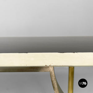 Console in wood and brass, 1980s