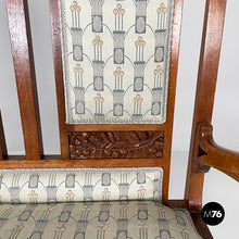 Load image into Gallery viewer, Bench in fabric and wood, 1930s
