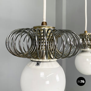 Chandeliers in metal, 1980s