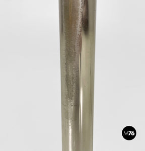 Floor lamp in burnished metal and white plexiglass, 1970s