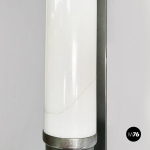 Wall lamps in opaline glass and metal, 1930s