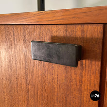 将图片加载到图库查看器，Bookcase in wood, black metal and brass, 1960s
