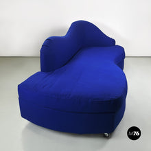 Load image into Gallery viewer, Rounded sofa in electric blue fabric by Maison Gilardino, 1990s
