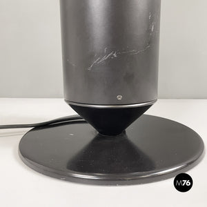 Matte black and glossy white metal table lamp, 1980s