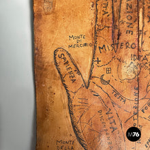 画像をギャラリービューアに読み込む, Leather sheet with hand drawing, 1950-1990s
