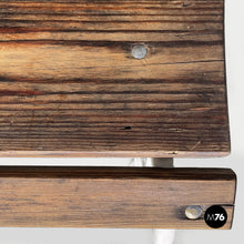 Load image into Gallery viewer, Wooden and white cast iron bench, 1930s

