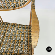 Load image into Gallery viewer, Two-seater outdoor bench in rattan, early 1900s
