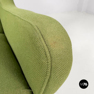 Armchairs in green fabric, 1950s