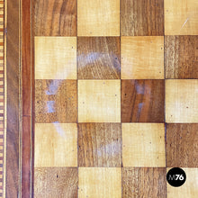 Load image into Gallery viewer, Wooden game table  with chessboard, early 1900s
