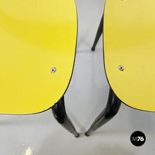 Load image into Gallery viewer, Chairs Paulista in yellow, red, black formica and black metal, 1960s
