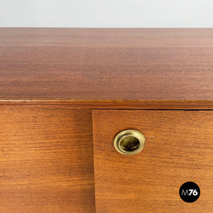 Wooden sideboard with drawers and sliding doors, 1960s