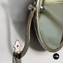 Load image into Gallery viewer, Wall mirror with shelf in glass and metal, 1930s
