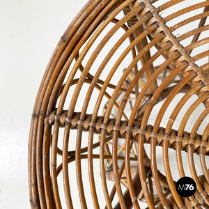 Round coffee table in rattan, 1960s