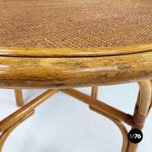 Load image into Gallery viewer, Round dining table in rattan, 1960s
