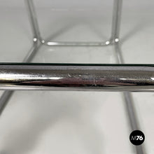 Load image into Gallery viewer, Coffee table in glass and chromed steel, 1970s
