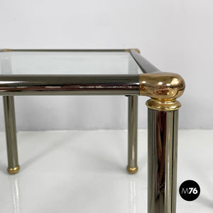 Coffe tables in metal and glass, 1980s