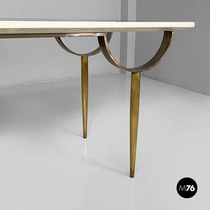 Console in wood and brass, 1980s