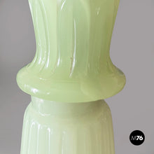 Load image into Gallery viewer, Floor lamp in fabric and green opaline glass, 1930s
