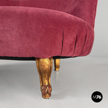 Charger l'image dans la galerie, Sofa in purple velvet, 1980s
