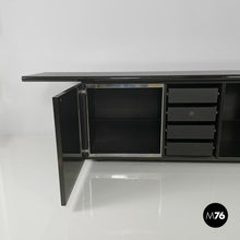 画像をギャラリービューアに読み込む, Glossy black Sheraton sideboard by Giotto Stoppino and Lodovico Acerbis for Acerbis, 1980s
