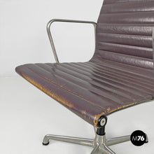 Load image into Gallery viewer, Dark grey leather office chair by Charles and Ray Eames for ICF, 1970s
