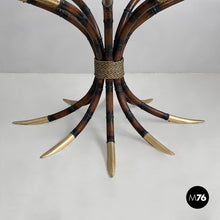 Carica l'immagine nel visualizzatore di Gallery, Dining table in bamboo and glass , 1980s
