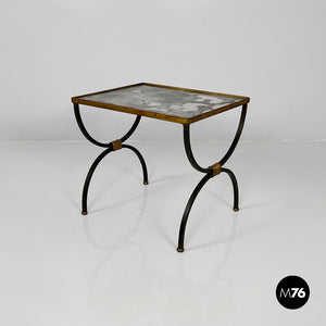 Stackable metal and glass coffee tables, 1940s