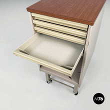 Load image into Gallery viewer, Metal chest of drawers with casters, 1950s
