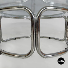 将图片加载到图库查看器，Coffee table in steel and glass, 1970s
