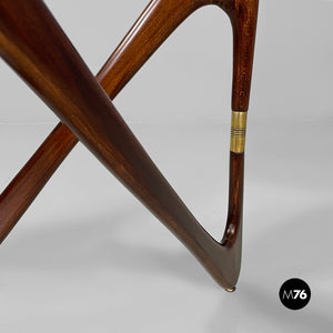 Coffe table in glass and wood, 1950s